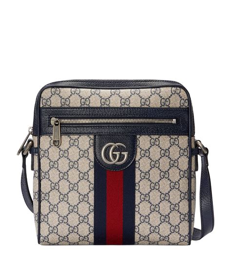 gucci mens blue gg imprimé medium messenger bag|gucci gg small messenger bag.